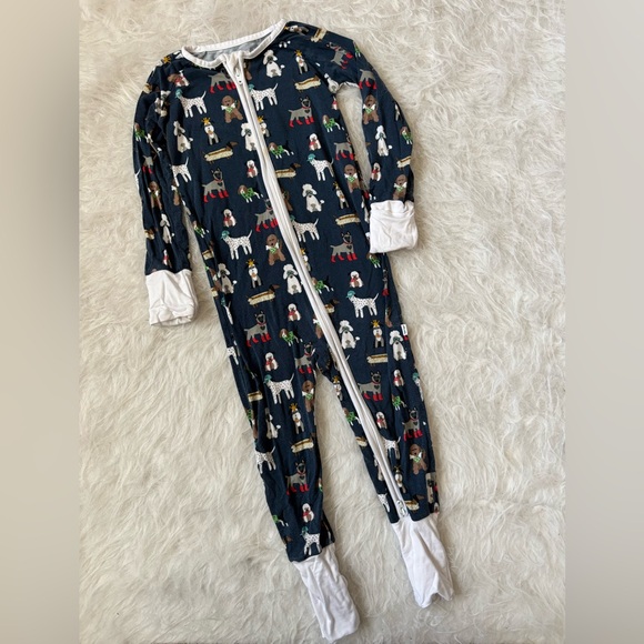 Little Sleepies Other - Little Sleepies Bamboo Navy Dog Print Footed Zippy Pajamas